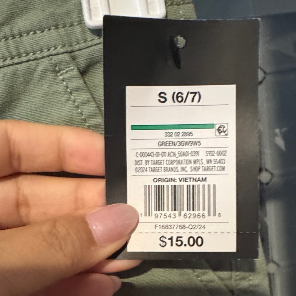 Size Small Art Class Kids Olive Cargo Shorts - Picture 3 of 5